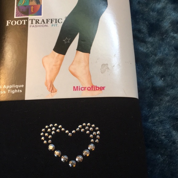 Crystal Appliqué Footless Tights - Picture 2 of 3